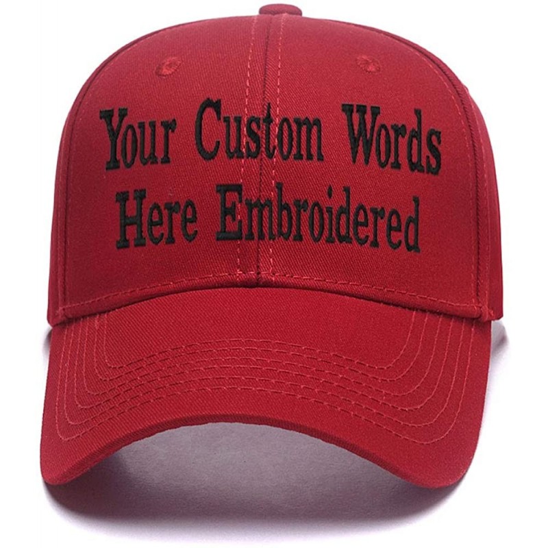 Baseball Caps Custom Embroidered Adjustable Embroidery Baseball Cowboy Caps Men Women Text Gift - Wine - CW18H83K4WC $38.38