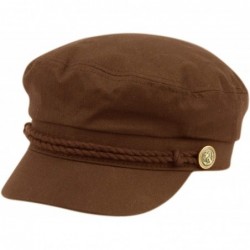 Newsboy Caps Men's Summer Cotton Greek Fisherman Sailor Fiddler Driver Hat Flat Cap - Brown - CW18T0MXLMI $28.97