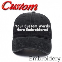 Baseball Caps Custom Embroidered Adjustable Embroidery Baseball Cowboy Caps Men Women Text Gift - Black1 - C218H82WM8D $31.21