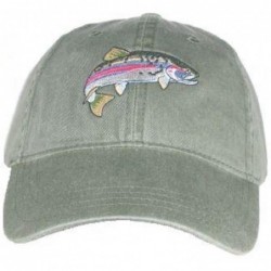 Baseball Caps Rainbow Trout Embroidered Cotton Cap - CC115GLLFSL $40.56