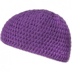 Skullies & Beanies Mens Cotton Beanie Skull Cap - Crochet Kufi Prayer Hat Knit Sensitive Skin Chemo - Purple - CH1926YD86A $3...