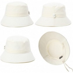 Bucket Hats Womens Bucket Sun Hat UPF 50 Chin Strap Adjustable Breathable - Beige89024 - CP18NA60OXC $42.03