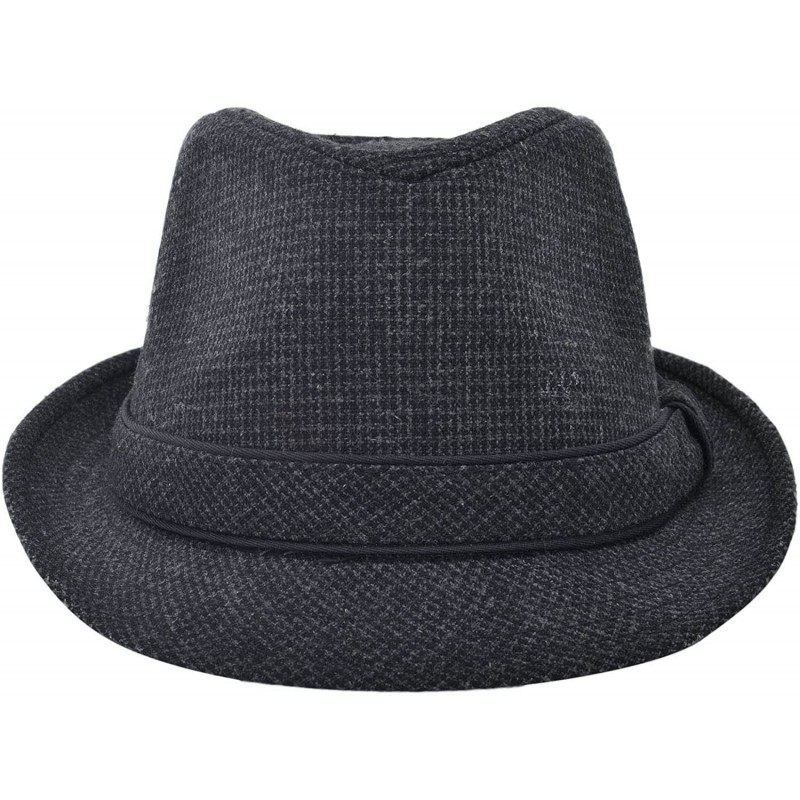 Fedoras Men's Women's Manhattan Structured Gangster Trilby Fedora Hat - Q_grey - CW11N2MGL5X $30.52