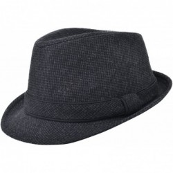 Fedoras Men's Women's Manhattan Structured Gangster Trilby Fedora Hat - Q_grey - CW11N2MGL5X $30.52