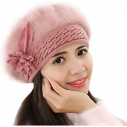 Berets New Women Slouch Baggy Winter Warm Soft Knit Crochet Hat - Hot Pink - CG12N0CC0L6 $19.63