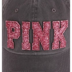 Baseball Caps New Pink Emblem Women Sexy Twinkle Club Lady Ball Cap Baseball Hat Truckers - Black-denim - CY12EENYOJN $48.99