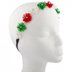 Headbands Multicolor Chiffon Flower Headband Flower Crown Headband - Red White Green - CZ12LX6G35R $21.20