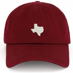 Baseball Caps XXL Texas State Embroidered Unstructured Cotton Cap - Burgundy - CV18TKKEC2O $38.31