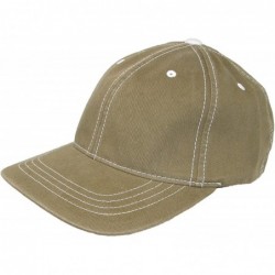 Baseball Caps Unisex Contrast Stitch Baseball Hat- Large/XL- Olive Green - C8113BIMU3P $17.78