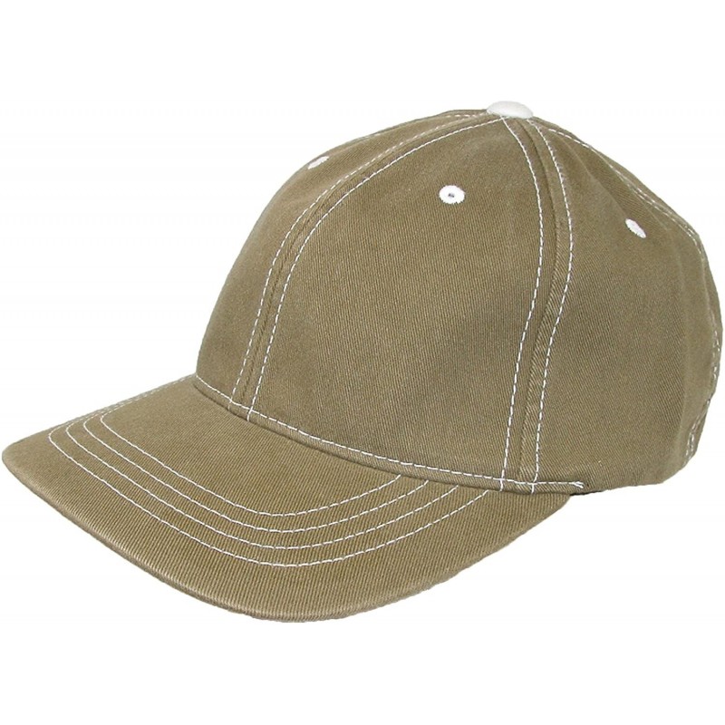 Baseball Caps Unisex Contrast Stitch Baseball Hat- Large/XL- Olive Green - C8113BIMU3P $28.59