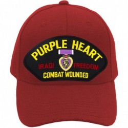 Baseball Caps Purple Heart - Iraqi Freedom Veteran Hat/Ballcap Adjustable One Size Fits Most - Red - CW18SU4CDRD $43.59