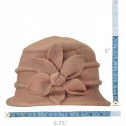 Bucket Hats Women's Daisy Flower Wool Cloche Bucket Hat - Tan - CM1174WWA4H $50.62
