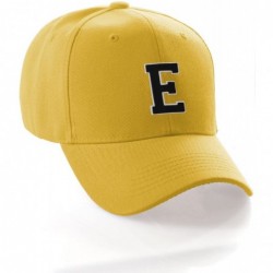 Baseball Caps Classic Baseball Hat Custom A to Z Initial Team Letter- Yellow Cap White Black - Letter E - CD18IDUORDS $20.52
