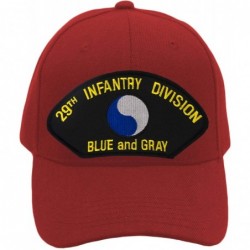 Baseball Caps 29th Infantry Division - Blue & Gray Hat/Ballcap Adjustable One Size Fits Most - Red - CV18SXG4X49 $43.70