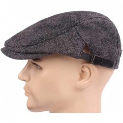 Newsboy Caps Newsboy Cap Beret Men Women Flat Caps Cotton Plaid Hat Outdoors - Black - CT18I8GDUSL $31.99