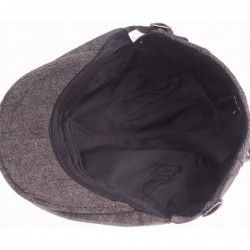 Newsboy Caps Newsboy Cap Beret Men Women Flat Caps Cotton Plaid Hat Outdoors - Black - CT18I8GDUSL $28.98