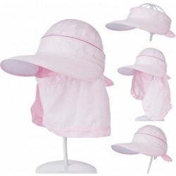 Sun Hats Women 3 in 1 Zip Off Wide Brim Folding Sun Hat UV Protection Neck Face Flap Cap Summer Outdoor Beach Visor Hats - CN...