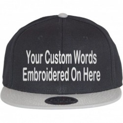 Baseball Caps Custom Snapback Hat Otto Embroidered Your Own Text Flatbill Bill Snapback - Black/Grey Bill - CP187D3WRG4 $51.71