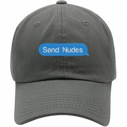 Baseball Caps Send Nudes Logo Embroidered Low Profile Soft Crown Unisex Baseball Dad Hat - Vc300_charcoal - CQ18THA8KG6 $23.48