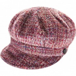 Newsboy Caps Womens Tweed Wool Peaked Newsboy Cap Hat - Pink - CW18DHNRD42 $36.44