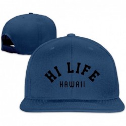 Sun Hats Hawaii Hi Life Design Snapback Hip Hop Flat Bill Baseball Caps For Men Women - Navy - CZ1879T6RUQ $24.65