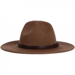 Cowboy Hats Wide Brim Fedora Hat Western Wool Cowboy Felt Hats Men Women Crushable Outback Trilby Caps Outdoor - Brown - CN18...