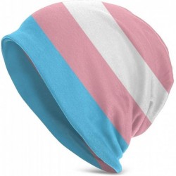 Skullies & Beanies Cotton Beanie Baggy Hat Slouchy Skull Beanie for Men Women - Transgender Pride Flag - CE18AZGAHKX $25.70