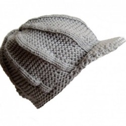 Skullies & Beanies Winter Hat for Women Visor Beanie Chunky Knit - Gray - CK11B2NO5NJ $20.24
