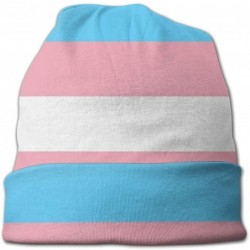 Skullies & Beanies Cotton Beanie Baggy Hat Slouchy Skull Beanie for Men Women - Transgender Pride Flag - CE18AZGAHKX $24.24
