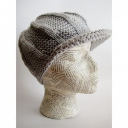 Skullies & Beanies Winter Hat for Women Visor Beanie Chunky Knit - Gray - CK11B2NO5NJ $12.81