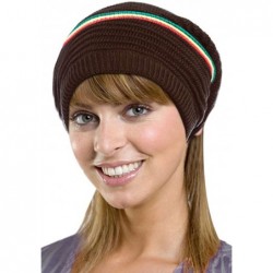 Skullies & Beanies Men/Women's Retro Oversized Slouchy Winter Knit Beanie Hat - Color Stripes_brown - CH186WOWKLX $22.39