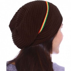 Skullies & Beanies Men/Women's Retro Oversized Slouchy Winter Knit Beanie Hat - Color Stripes_brown - CH186WOWKLX $19.12