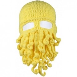 Skullies & Beanies Men's Head Barbarian Vagabond Beanie Original Foldaway Beard Octopus Pirate Hats Bearded Caps - Yellow - C...