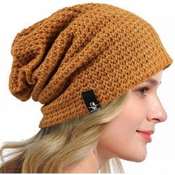 Skullies & Beanies Women's Slouchy Beanie Knit Beret Skull Cap Baggy Winter Summer Hat B08w - Solid Ginger - C718UY24ENW $25.61