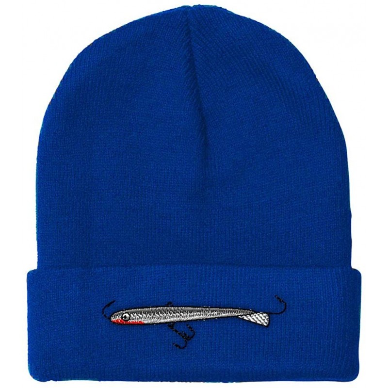 Skullies & Beanies Custom Beanie for Men & Women Sport Ice Fishing Jig Embroidery Skull Cap Hat - Royal Blue - C718C2G3Z3W $3...