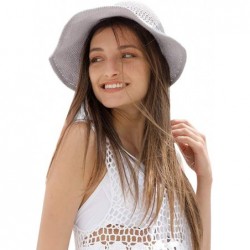 Sun Hats Women Large Brim Sun Hats Foldable Beach Sun Visor UPF 50+ for Travel - Grey - CO18Q28U7Z5 $15.79