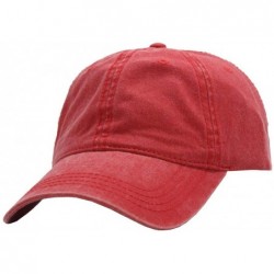 Baseball Caps Blank Dad Hat Cotton Adjustable Baseball Cap - Red Washed Strap - CS12O52OGB0 $21.25