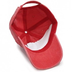 Baseball Caps Blank Dad Hat Cotton Adjustable Baseball Cap - Red Washed Strap - CS12O52OGB0 $22.68