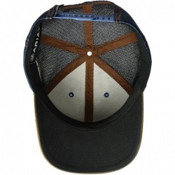 Baseball Caps Men's Oil Blue Mesh Cap - Brown - CR17YQUGWS7 $39.56