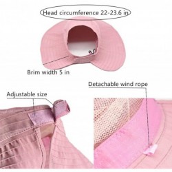 Sun Hats Womens Wide Brim Sun Hat with UV Protection Packable Floppy Summer Beach Hat - Pink - C21949D037M $25.73