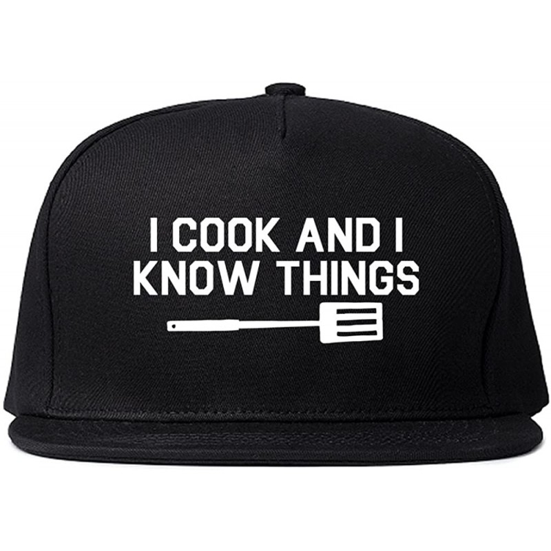 Baseball Caps I Cook and I Know Things Chef Mens Snapback Hat - CX18EKTTZY3 $43.98