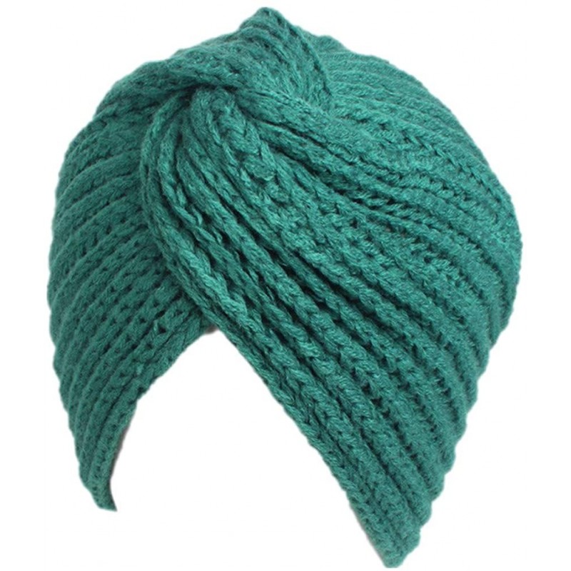 Skullies & Beanies Winter Hat Warm Knit Cap Beanie Sleep Chemo Turban Headwear Cancer Patients - Peacock Blue - C5187OQSS7Y $...