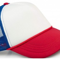 Baseball Caps Stranger Things Trucker Cap - Red White and Blue Mesh Vintage Trucker Cap - CI185ECURZT $27.21