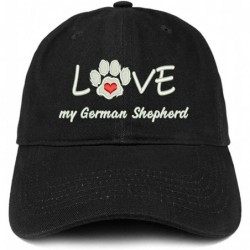 Baseball Caps I Love My German Shepherd Embroidered Soft Crown 100% Brushed Cotton Cap - Black - CW18T06TEZK $34.40