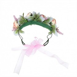 Headbands Bohemia Big Lilies Floral Crown Party Wedding Hair Wreaths Hair Bands Flower Headband (Pink-1) - Pink-1 - CF18KNK38...