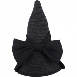Sun Hats Women Straw Hats Wide Brim Foldable Packable Roll up Cap Summer UV Protection Beach Sun Hat UPF50+ - B-black - C1196...