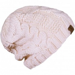 Skullies & Beanies Unisex Warm Chunky Soft Stretch Cable Knit Beanie Cap Hat - Peach-102 - CO12NRE9F6S $13.11