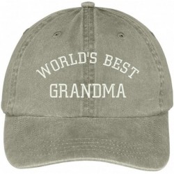 Baseball Caps World's Best Grandma Embroidered Pigment Dyed Low Profile Cotton Cap - Khaki - CW12GPQXX5N $32.94