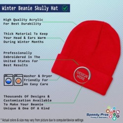 Skullies & Beanies Custom Beanie for Men & Women I'd Rather Be Playing Drums Embroidery Acrylic - Red - C218ZWOHUUC $38.20