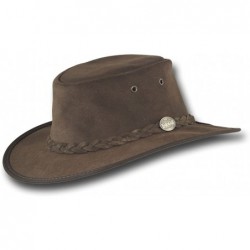 Sun Hats Foldaway Cattle Suede Leather Hat - Item 1061 - Brown - CH12EZKHEBZ $98.42